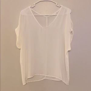 Lush white open shoulder blouse